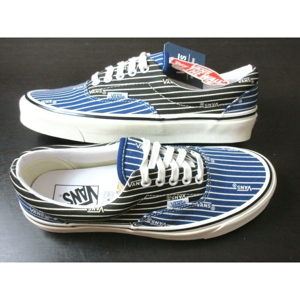 Vans Men's Era 95 Dx OG Stripes Anaheim Factory Black Blue shoes Size 8 NIB